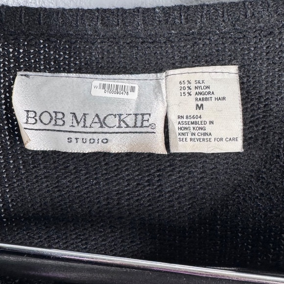 VTG Bob Mackie Studio Glamour: The Silk & Angora Silver/Pearl Beaded Cardigan - Picture 4 of 9